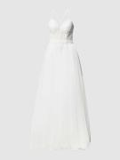 Mascara Brautkleid mit floralen Stickereien in Offwhite, Größe 34