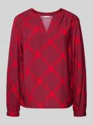 Street One Blusenshirt mit V-Ausschnitt in Dunkelrot, Größe 44
