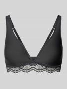 Skiny Triangel-BH mit Spitzenbesatz in Black, Größe 80B