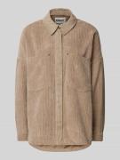 Only Oversized Hemdbluse aus Cord Modell 'JANINE-RAI' in Sand, Größe S