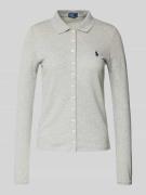Polo Ralph Lauren Longsleeve mit Label-Stitching in Hellgrau, Größe XS