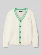 Polo Ralph Lauren Teens Cardigan mit Zopfmuster in Ecru, Größe L