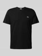 Lacoste T-Shirt mit Label-Stitching Modell 'Basic' in Black, Größe S