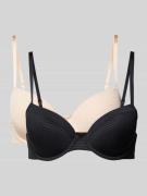 DORINA Bügel BH mit Stretchkomfort im 2er-Pack Modell 'LOUISE' in Blac...