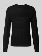 SELECTED HOMME Wollpullover mit Strukturmuster Modell 'TRAY' in Black,...