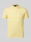 Polo Ralph Lauren Slim Fit Poloshirt mit Label-Stitching in DUNKEL GEL...