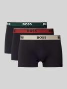 BOSS Trunks mit elastischem Label-Bund im 3er-Pack in Black, Größe S