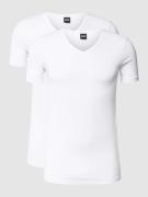 BOSS T-Shirt mit V-Ausschnitt im 2er-Pack Modell 'Modern' in Weiss, Gr...