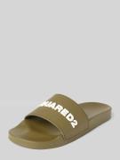 Dsquared2 Slides mit Label-Applikation in Oliv, Größe 42