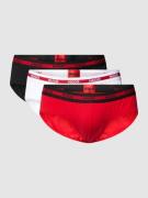 HUGO Slip mit elastischem Logo-Bund im 3er-Pack in Rot, Größe L