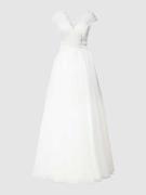 Luxuar Brautkleid mit floraler Spitze in Offwhite, Größe 34