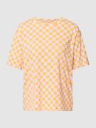 Jake*s Casual T-Shirt mit Allover-Muster in Apricot, Größe M