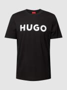 HUGO T-Shirt mit Label-Schriftzug Modell 'DULIVIO' in Black, Größe L