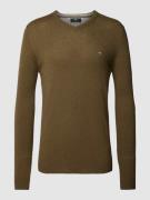 Fynch-Hatton Strickpullover aus Woll-Kaschmir-Mix in Dunkelgruen Melan...