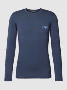 Emporio Armani Longsleeve mit Label-Print in Marine, Größe L