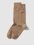 HUGO Socken mit Label-Detail im 2er-Pack in Mittelbraun, Größe 43-46