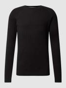 s.Oliver RED LABEL Strickpullover mit gerippten Abschlüssen in Black, ...