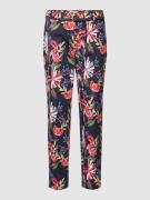 Christian Berg Woman Slim Fit Stoffhose mit floralem Muster in Dunkelb...