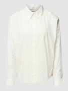 Tom Tailor Denim Bluse in unifarbenem Design mit Strukturmuster in Off...