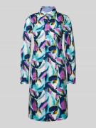 Christian Berg Woman Knielanges Kleid mit Allover-Print in Dunkelblau,...