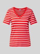 Tommy Hilfiger T-Shirt mit V-Ausschnitt Modell 'CODY' in Rot, Größe S