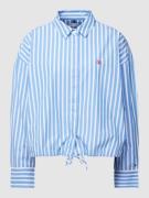 Tommy Hilfiger Bluse mit Logo-Stitching in Blau, Größe 42