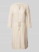 Tom Tailor Knielanges Kleid mit Streifenmuster in Beige, Größe 38
