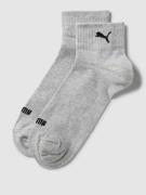 PUMA Socken mit Logo-Print im 2er-Pack in Silber Melange, Größe 35-38
