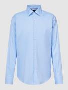 BOSS Regular Fit Businesshemd aus Uni Struktur in Bleu, Größe 45