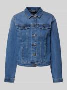 Pieces Jeansjacke mit Brusttaschen in Jeansblau, Größe XS