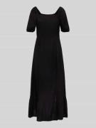 Vero Moda Midikleid aus Viskose-Leinen-Mix Modell 'MYMILO' in Black, G...