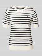 Tommy Hilfiger Strickshirt mit Logo-Stitching in Marine, Größe XS