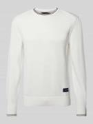 Tommy Hilfiger Strickpullover mit Label-Patch in Offwhite, Größe M