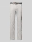 MCNEAL Slim Fit Chino mit Gürtel in Mittelgrau, Größe 54
