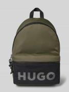 HUGO Rucksack mit Label-Print Modell 'HANS' in Oliv, Größe 1