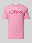 s.Oliver RED LABEL T-Shirt mit Rundhalsausschnitt in Rosa, Größe XL