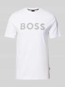 BOSS T-Shirt mit Label-Print Modell 'Thompson' in Weiss, Größe M