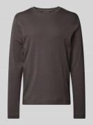 Christian Berg Men Longsleeve mit geripptem Rundhalsausschnitt in Anth...