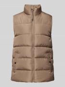 Fransa Steppweste mit Stehkragen Modell 'mabelle' in Taupe, Größe XS
