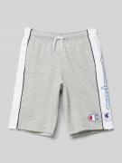 CHAMPION Bermudas mit Label-Print in Mittelgrau Melange, Größe 128