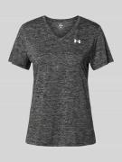 Under Armour T-Shirt mit V-Ausschnitt Modell 'Tech' in Black, Größe S