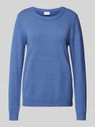 Vila Strickpullover mit gerippten Abschlüssen Modell 'Viril' in Blau, ...