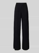 Vila Wide Leg Stoffhose mit Plisseefalten Modell 'PLISA' in Black, Grö...