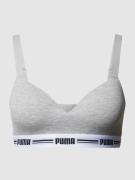 Puma Bralette mit Logo-Bund in Mittelgrau, Größe L