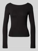 Gina Tricot Longsleeve mit U-Boot-Ausschnitt Modell 'Bello' in Black, ...