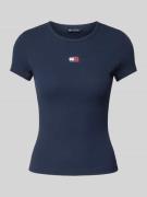 Tommy Jeans T-Shirt mit Label-Stitching in Marine, Größe XS