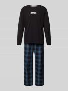 BOSS Pyjama mit Label-Print in Black, Größe M