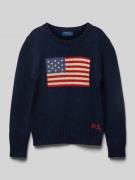 Polo Ralph Lauren Teens Strickpullover mit Label-Stitching in Marine, ...