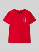 Tommy Hilfiger Teens T-Shirt mit Label-Print in Rot, Größe 128