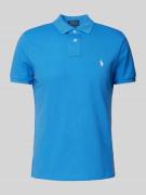 Polo Ralph Lauren Slim Fit Poloshirt mit Label-Stitching in Royal, Grö...
